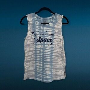 made right Blue‎ White tie dye Space Tank XS